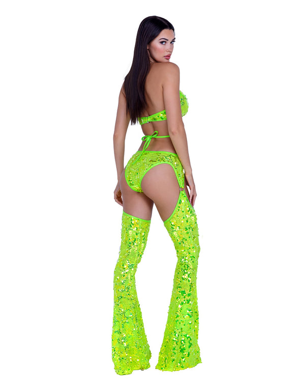 Roma Rave Festival Sequin Criss Cross Top with Ring Hardware