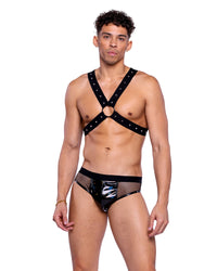 Roma Mens Rave Festival Elastic Harness with Stud Detail