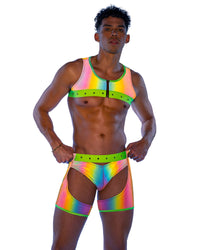 Roma Mens Rave Festival Reflective Chaps with Stud Detail