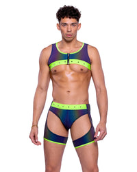 Roma Mens Rave Festival Reflective Chaps with Stud Detail
