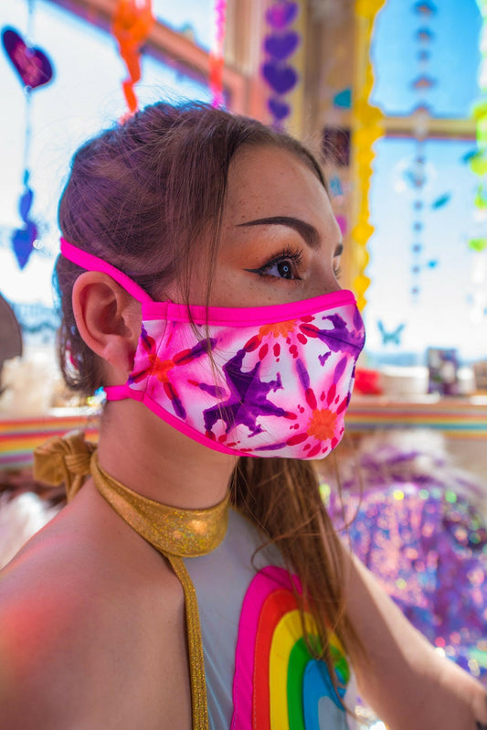 J. Valentine Kaleidoscope Tailored Face Mask- Festival Rave Accessory.