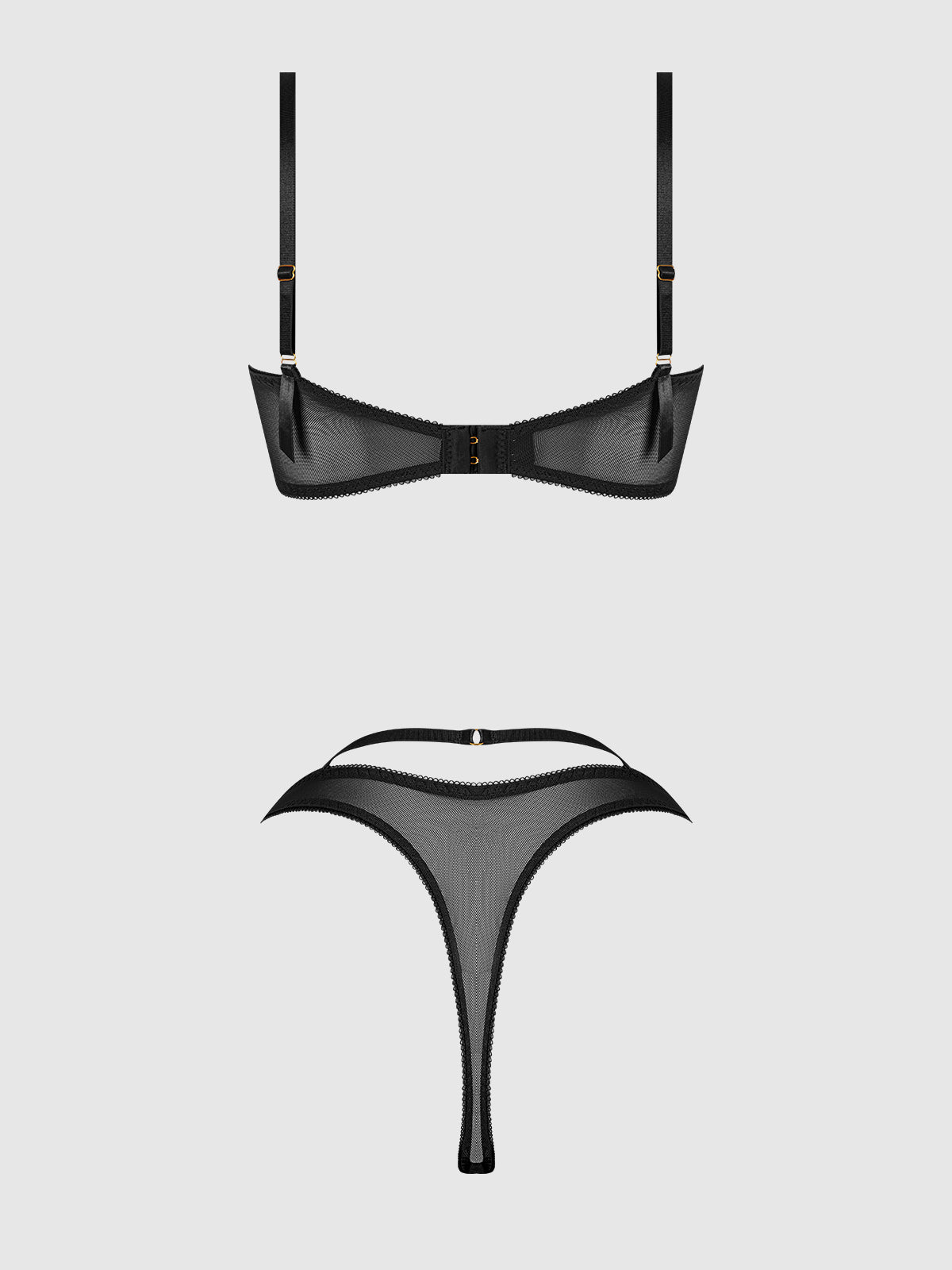 ROSALIE EMBROIDERED LACE GARTER BRALETTE & TANGA SET