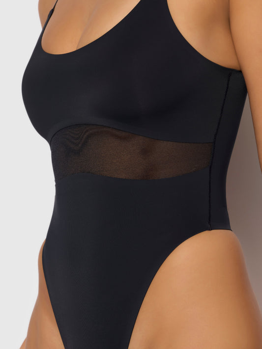 Katrina Micro & Mesh High Hip Shaping Bodysuit