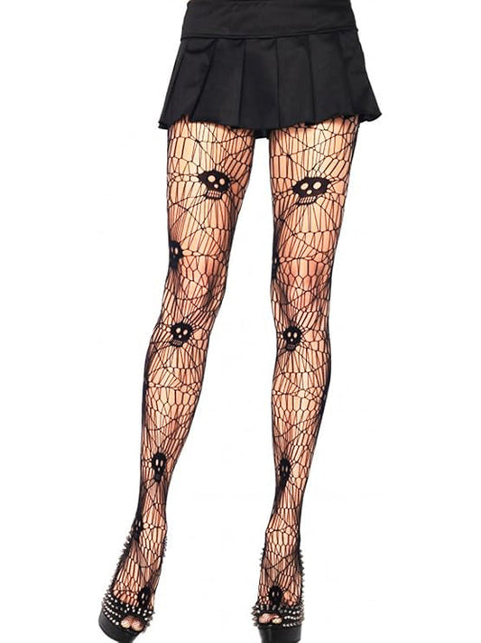 Artistic Skull Fishnet Tights.