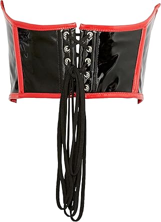Lavish Black Patent w/Red Patent Trim Underwire Waist Cincher Corset