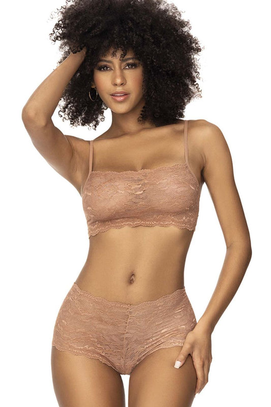 Mapale 206 Panty and Top Lace Set Color Taupe.