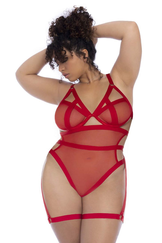 Mapale 2772X Curvy Size Bodysuit Color Red.