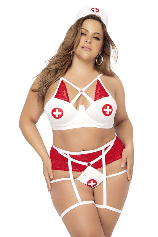 Mapale 6464X Curvy Size Costume Nurse Color Only Color.