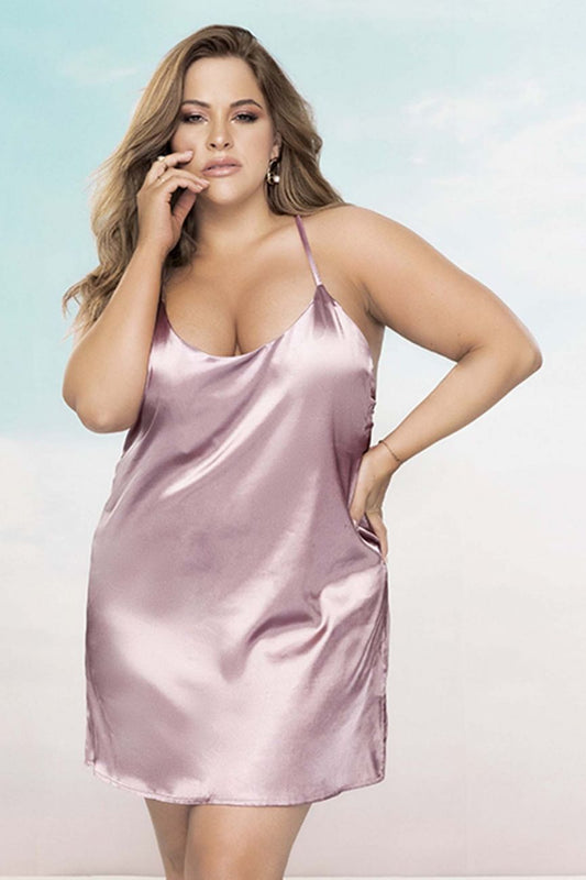 Mapale 7422X Curvy Size Babydoll Color Rosewood.