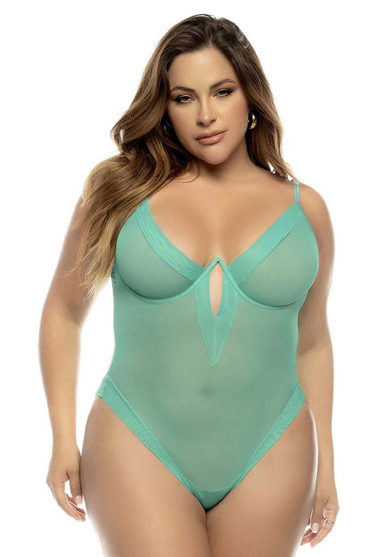 Mapale 8832X Curvy Size Debra Bodysuit Plus Color Jade.