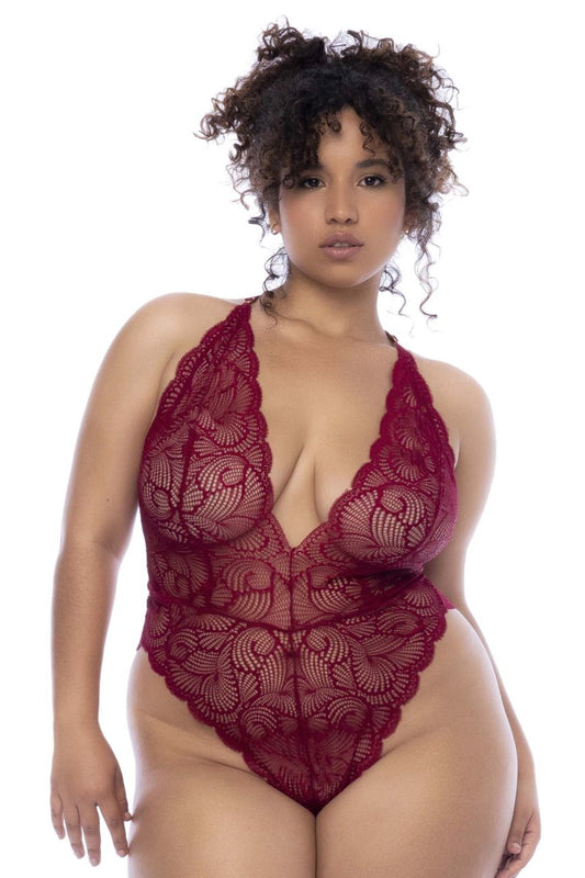 Mapale 8875X Curvy Size Bodysuit Color Rosewood.