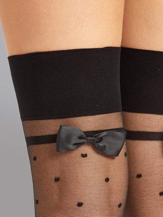 Polka Dot Bow Stockings.
