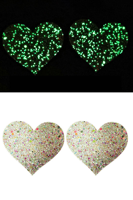 Glow In The Dark Heart Pasties.