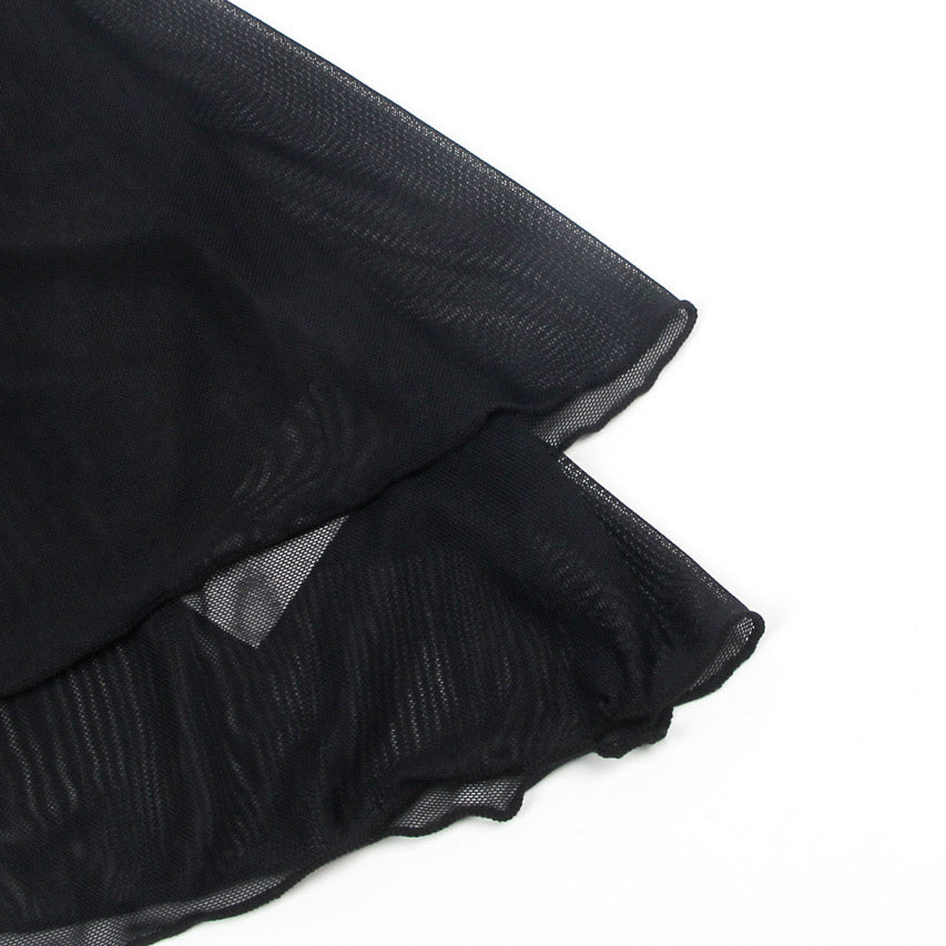 Black Mesh and Leather Chemise.