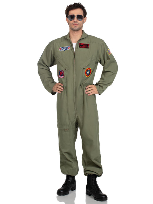Men's Plus Top Gun Costume Flight Suit