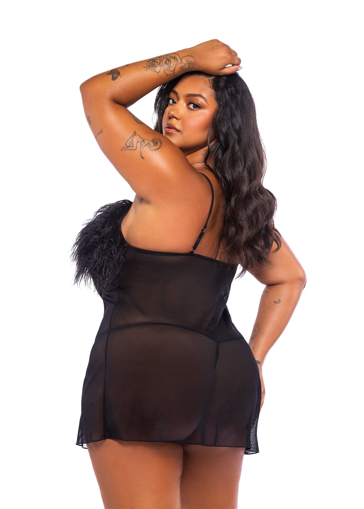 Amelia 2 - Piece Feather Babydoll Roma Confidential - Unspoken Fashion