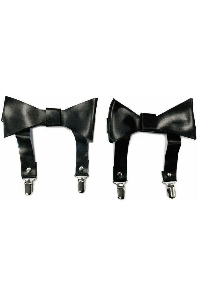 Black Faux Leather Garters (set of 2)