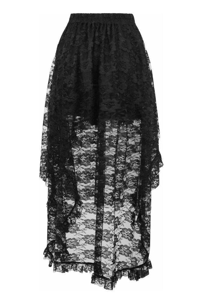 Black Lace Hi Low Skirt