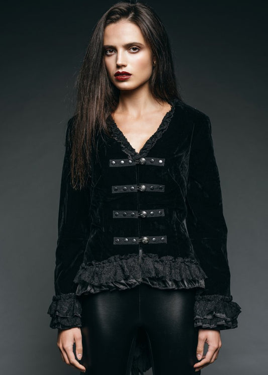 Vampire Royalty Black Tailcoat Velvet Gothic Jacket
