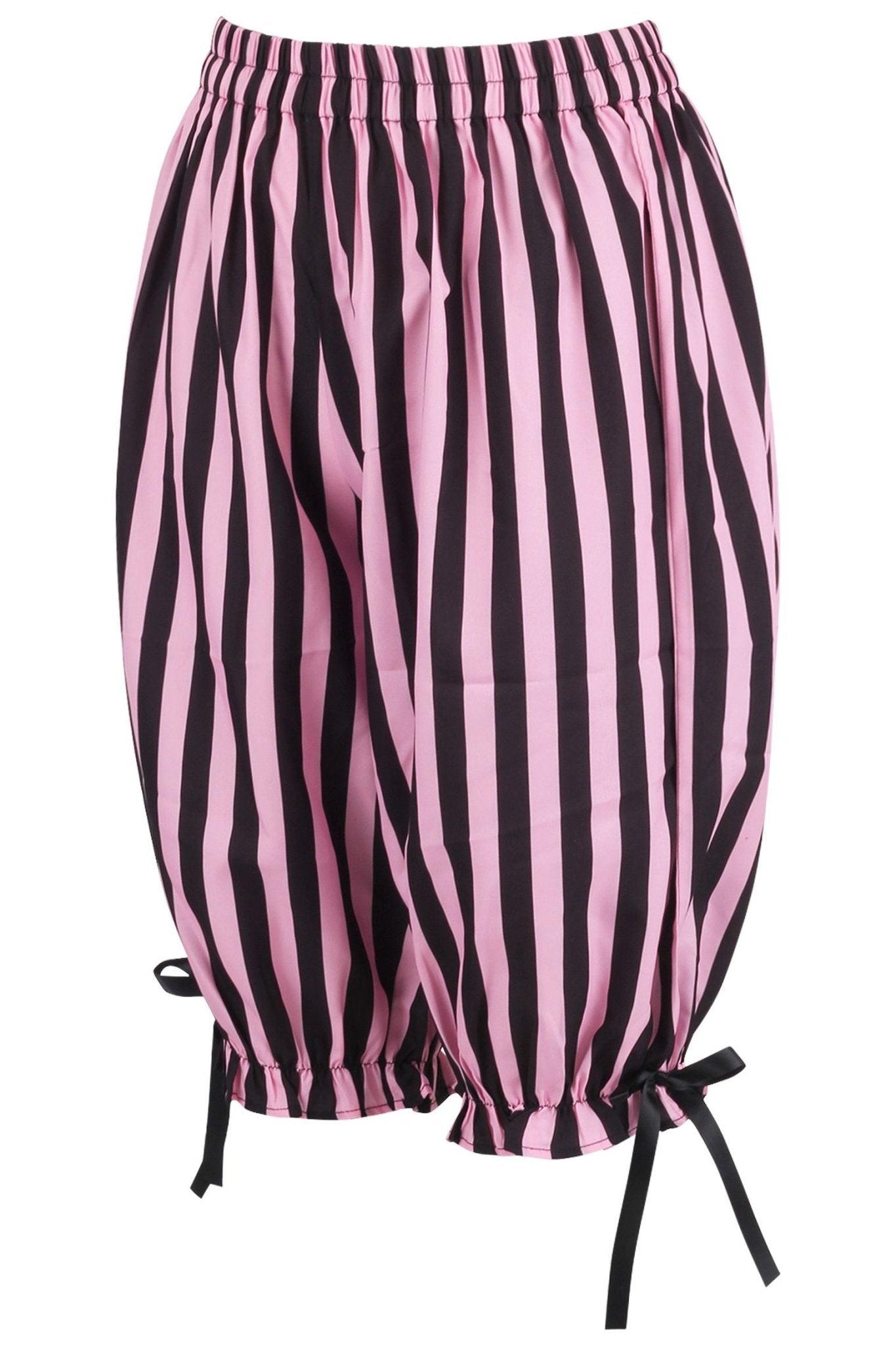 Black/Pink Striped Crepe Long Bloomers