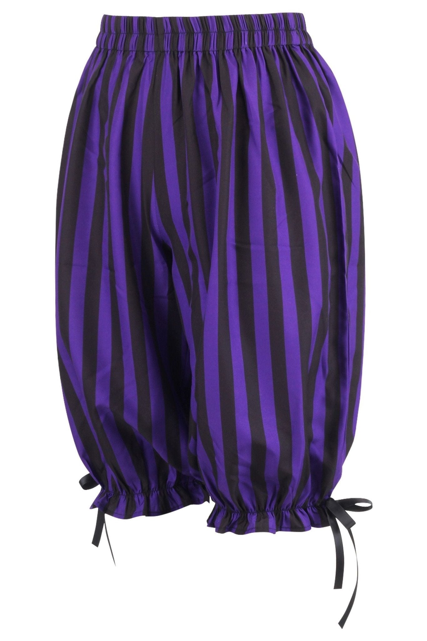 Black/Purple Striped Crepe Long Bloomers