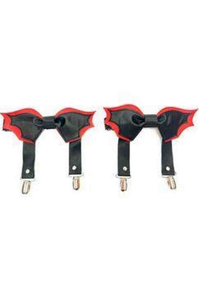 Black/Red Bat Leg Garters