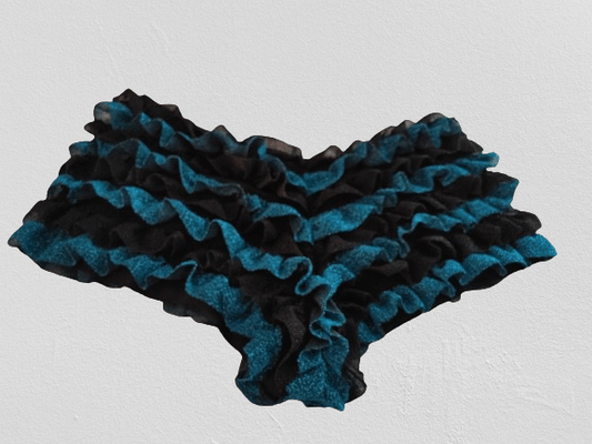 Black/Teal Glitter Ruffle Panty.