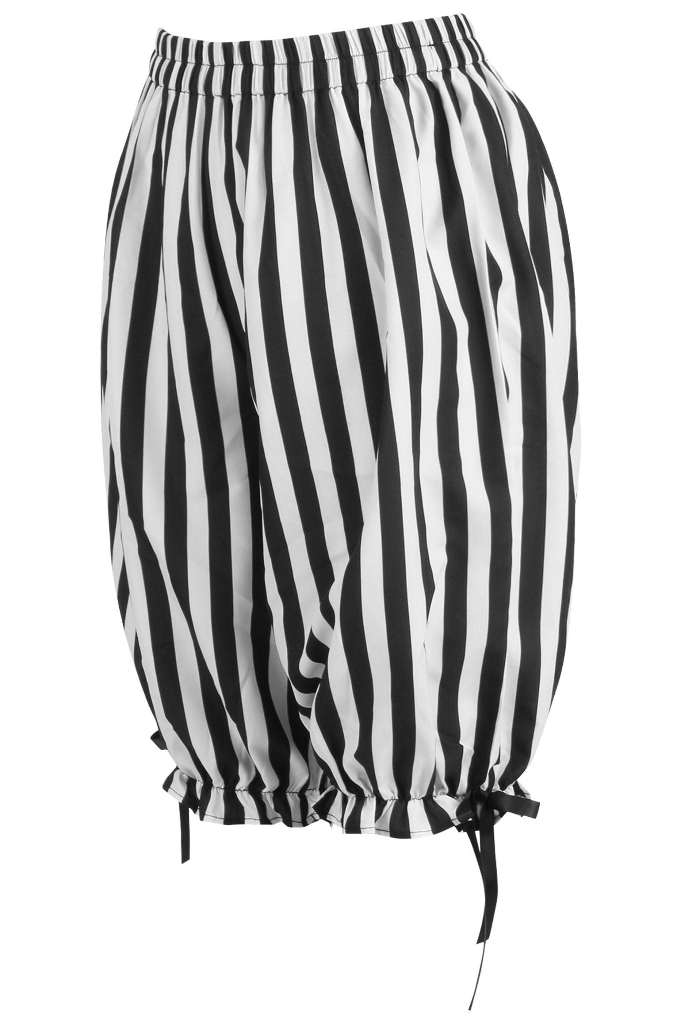 Black/White Striped Crepe Long Bloomers