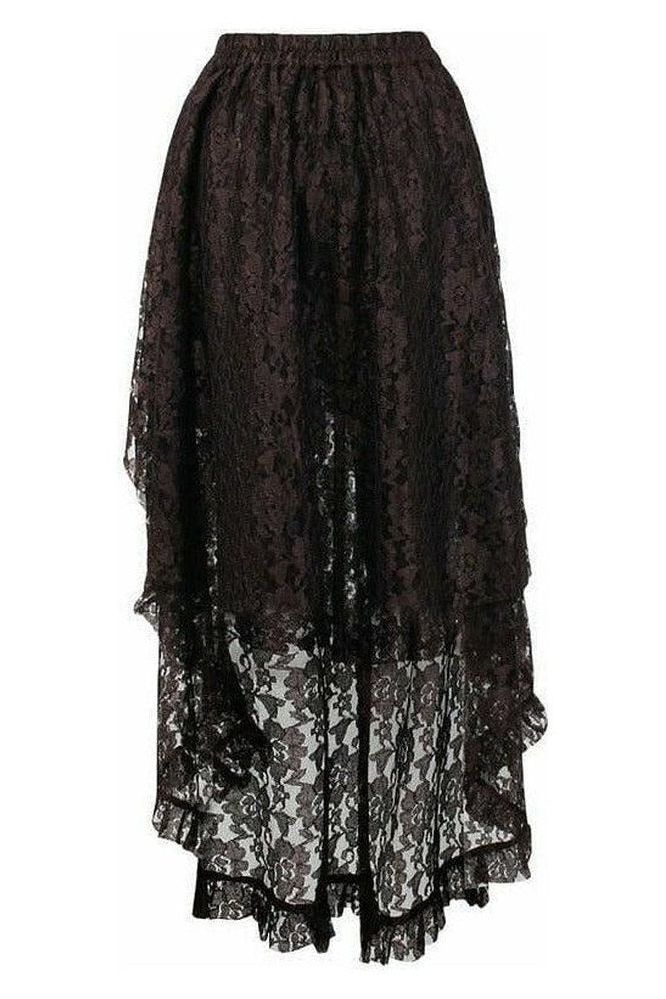 Brown Lace Hi Low Skirt