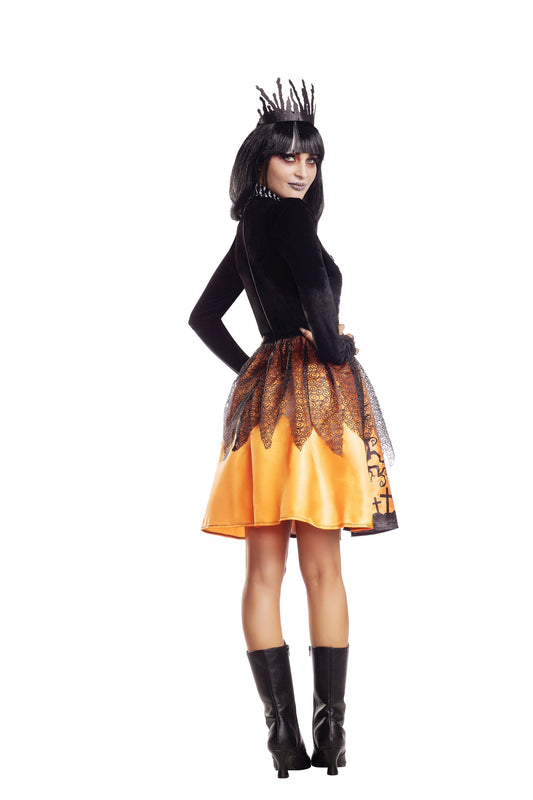 Dreamgirl Halloween Queen Bodysuit with Attached Skirt & Crown Women’s Costume