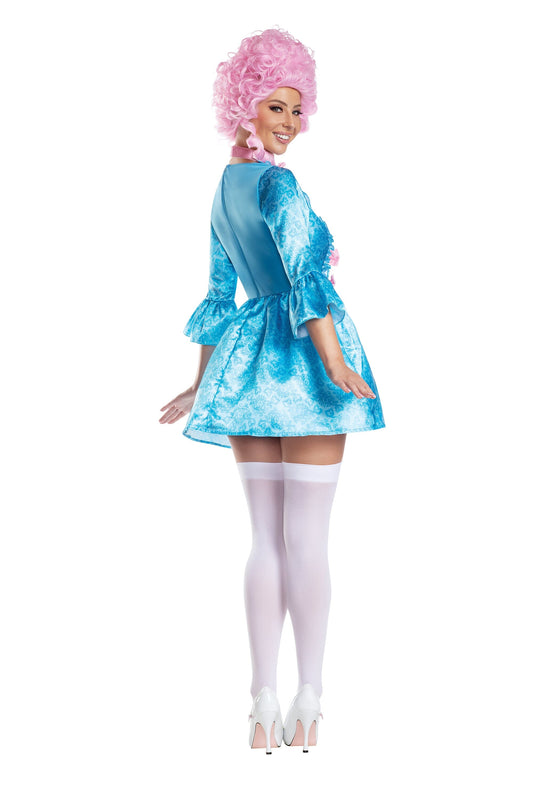 Dreamgirl Queen Marie Satin Dress with Velvet Bows Women’s Costume – Royal Princess Outfit