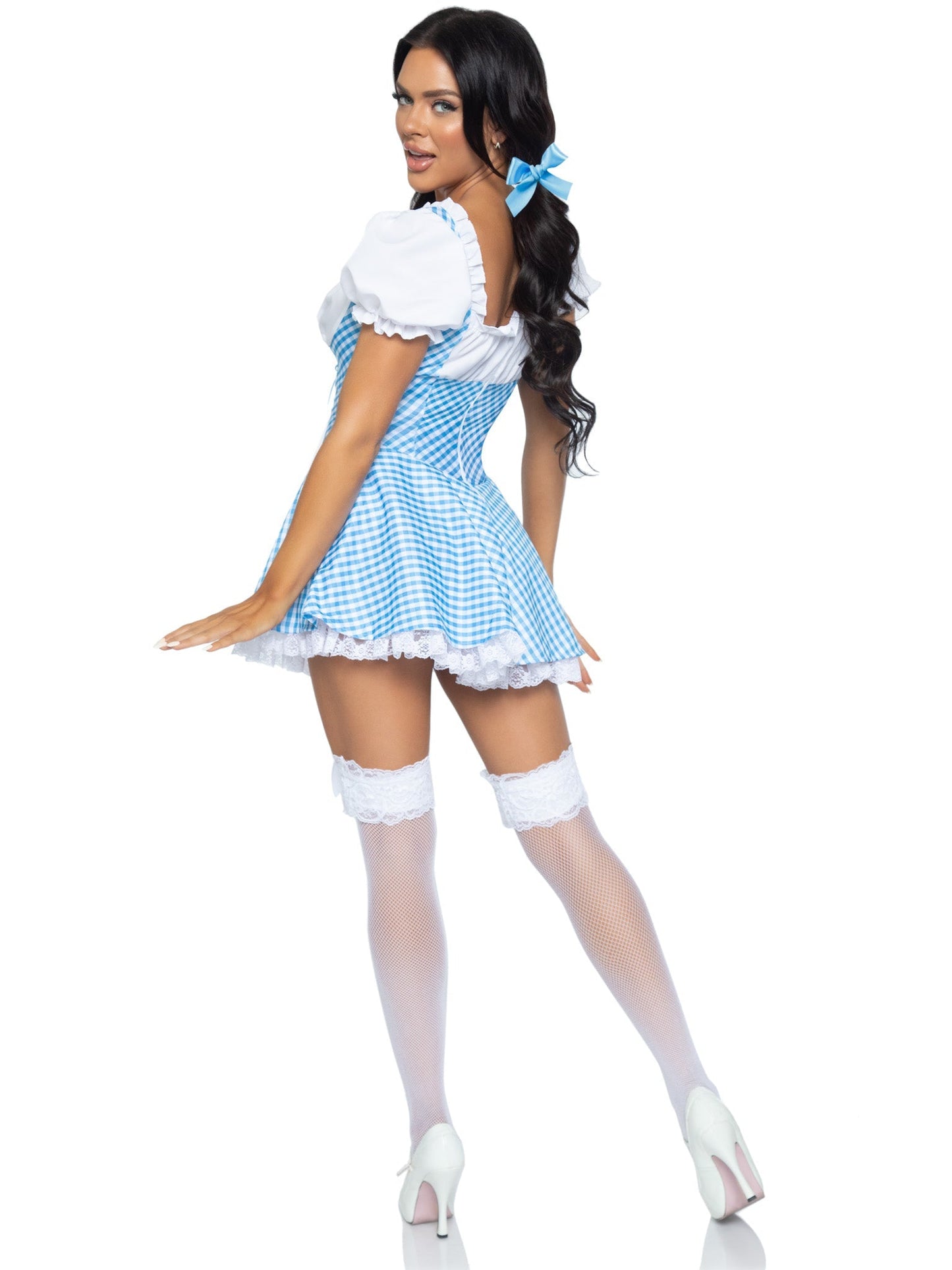Gingham Dress With Split Skirt - Unspoken Fashion