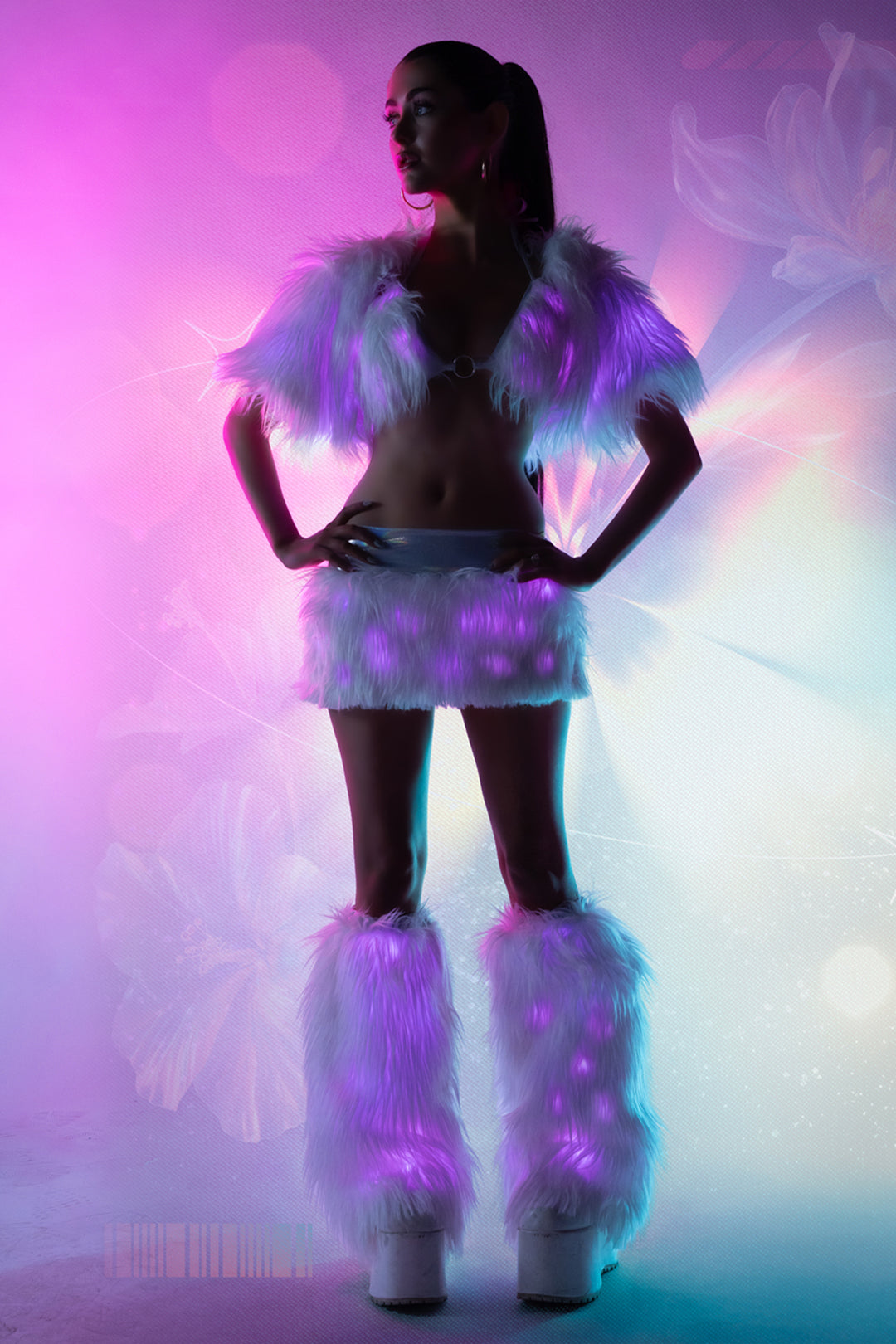 J. Valentine Rave Light-Up Faux Fur Triangle Top
