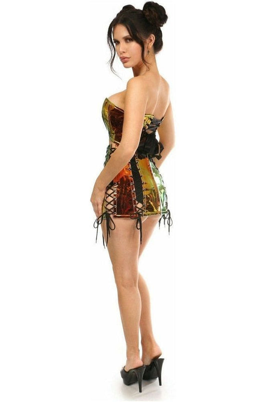 Lavish 2 PC Sunset Holo Bustier & Skirt Set