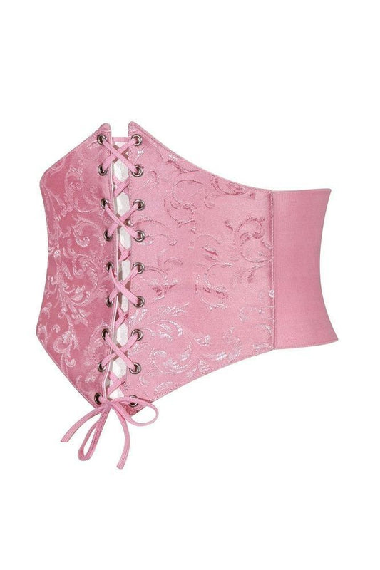 Lavish Lt Pink Brocade Corset Belt Cincher