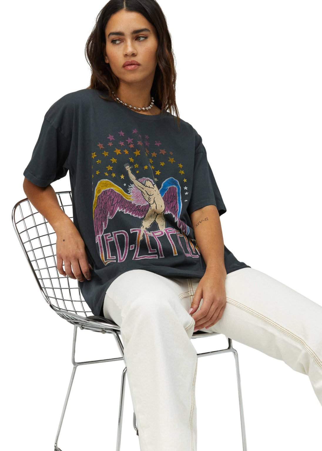 Led Zeppelin Swan Song Oversized Band Tee by Daydreamer LA
