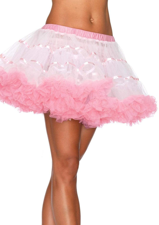Layered Satin Striped Tulle Petticoat Skirt