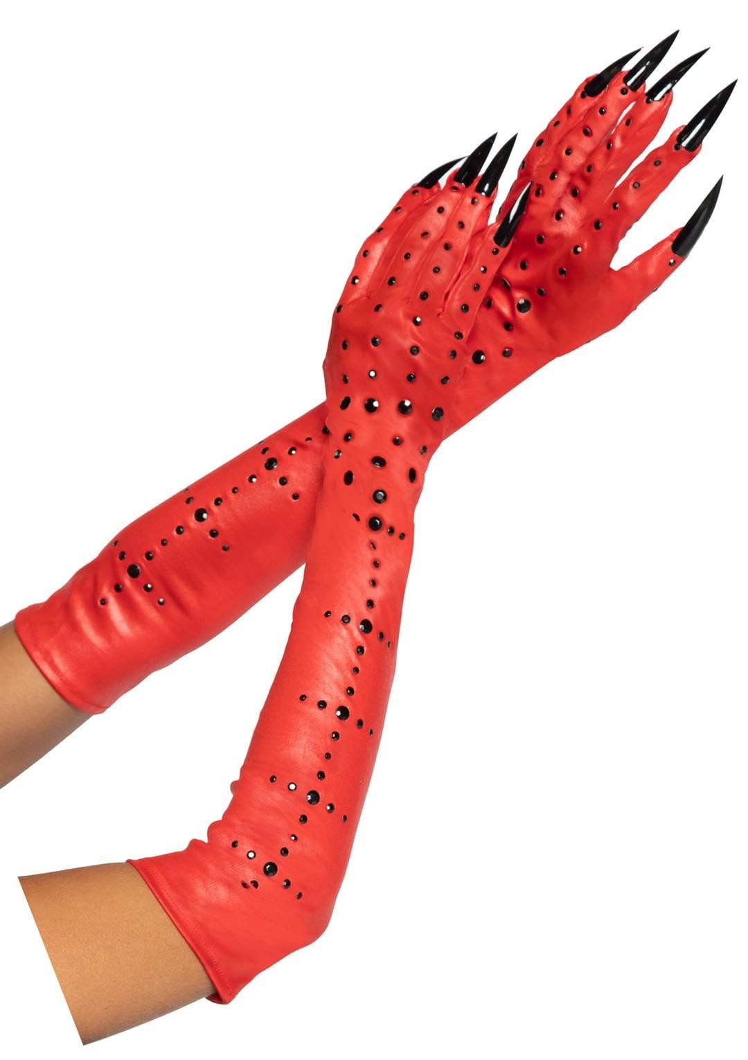 Rhinestone Devil Claw Gloves