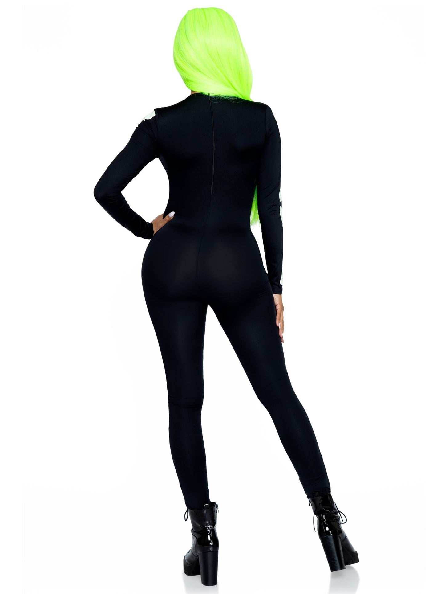 Printed Glow In The Dark Skeleton Catsuit - Unspoken Fashion