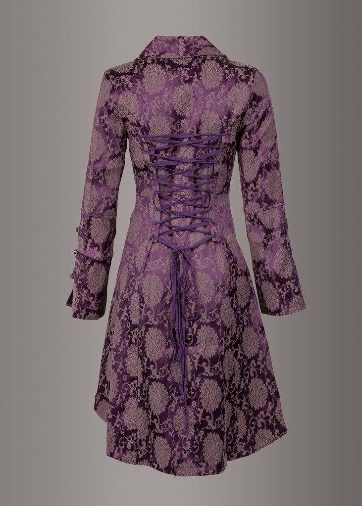 Purple Gothic Coat Victorian Steampunk Jacket - Unspoken Fashion
