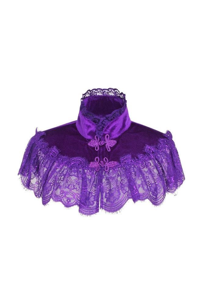Purple Velvet & Lace Capelet