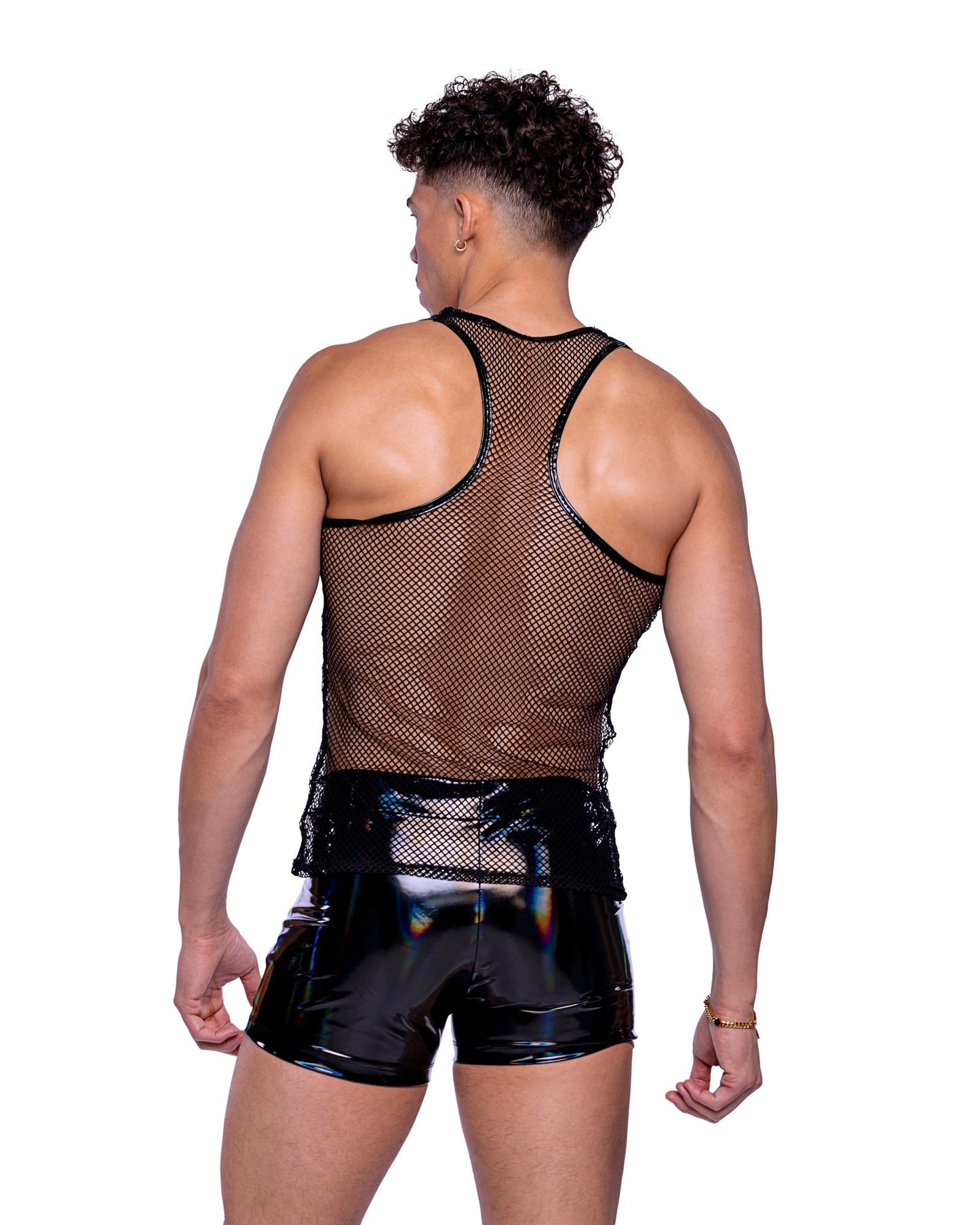 Roma Mens Rave Festival Shimmer Camouflage Tank Top.