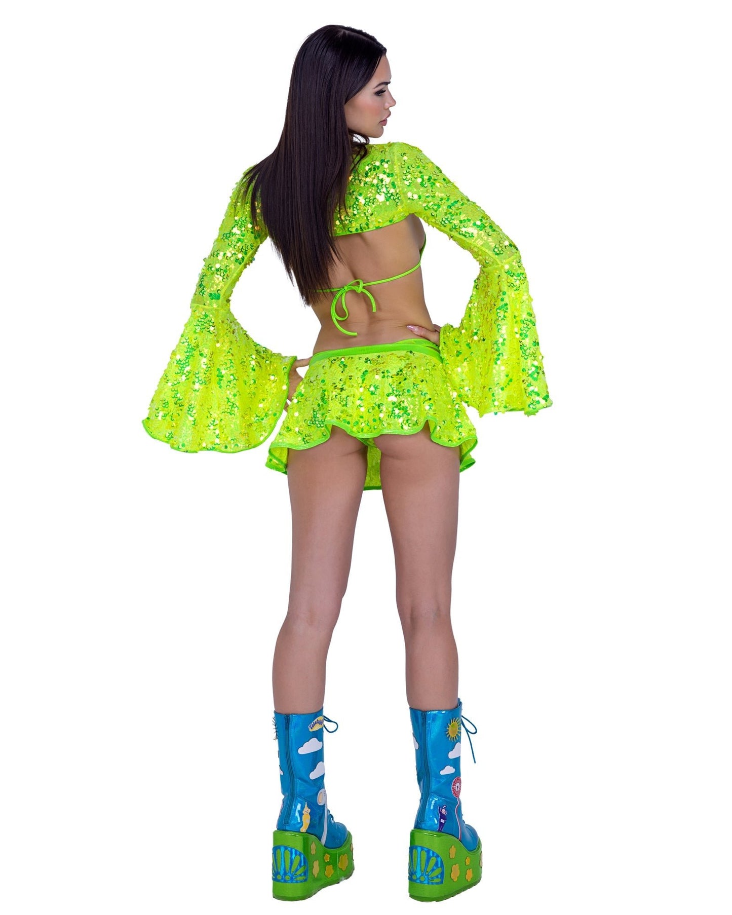 Roma Rave Festival Sequin Bell Sleeve Shrug.