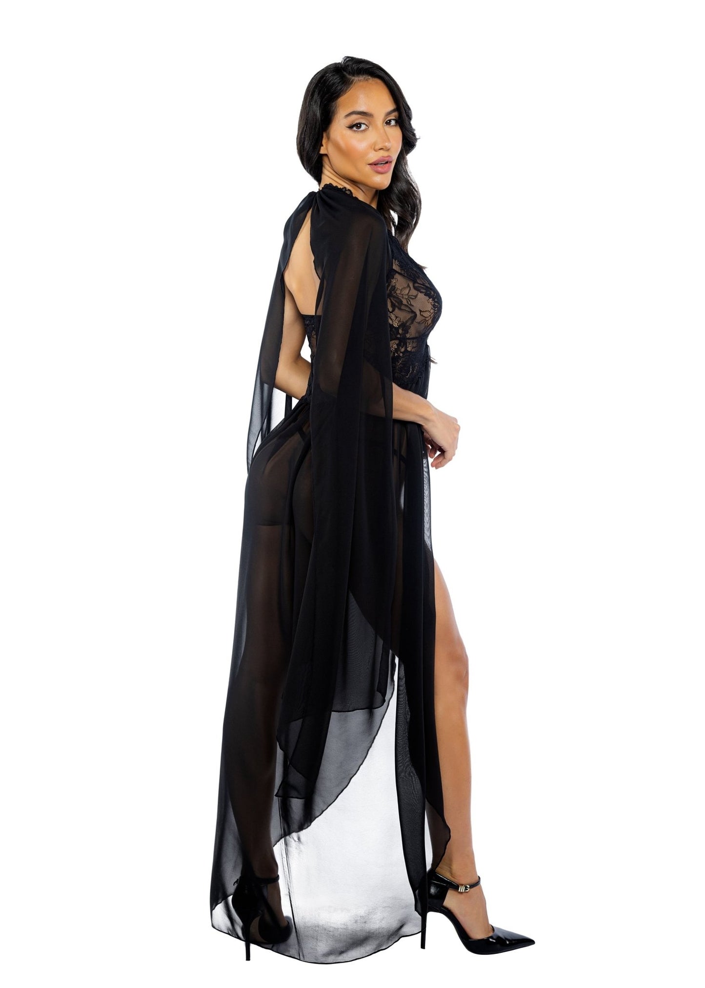 Smoldering Maxi Nightgown 2 - Piece Set Roma Confidential - Unspoken Fashion