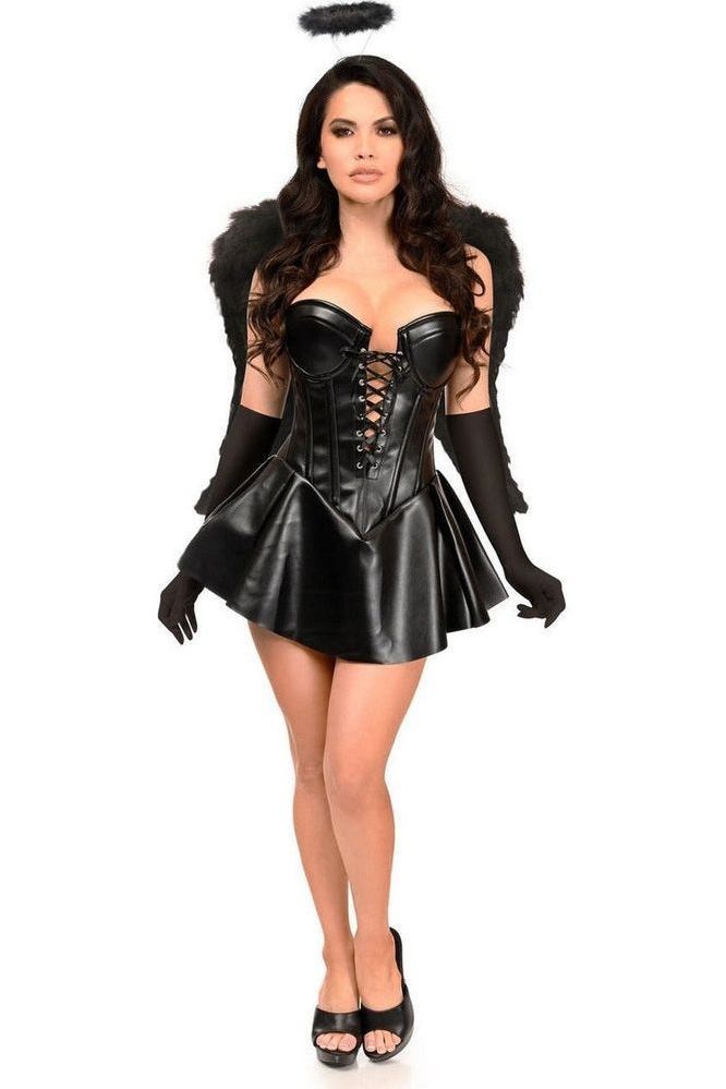 Top Drawer 5 PC Premium Black Sequin Dark Angel Corset Costume