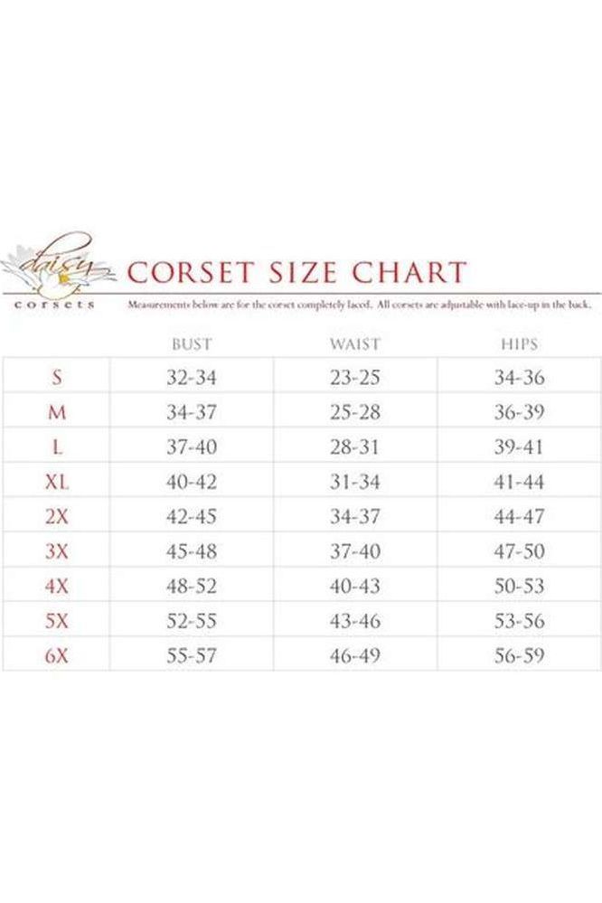 Top Drawer Black/White Steel Boned Burlesque Corset