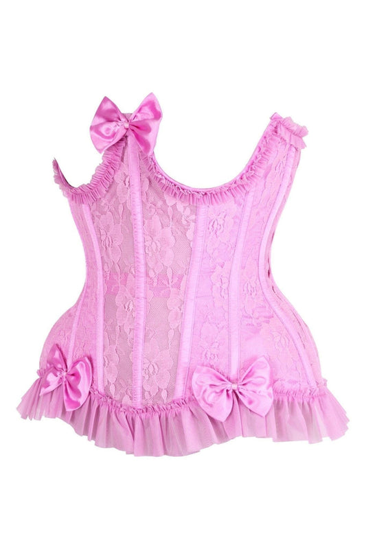 Top Drawer Steel Boned Pink Lace Underwire Burlesque Underbust Corset Cincher