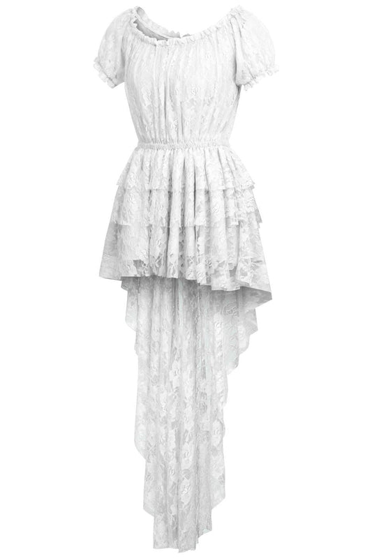 White High Low Lace Dress.