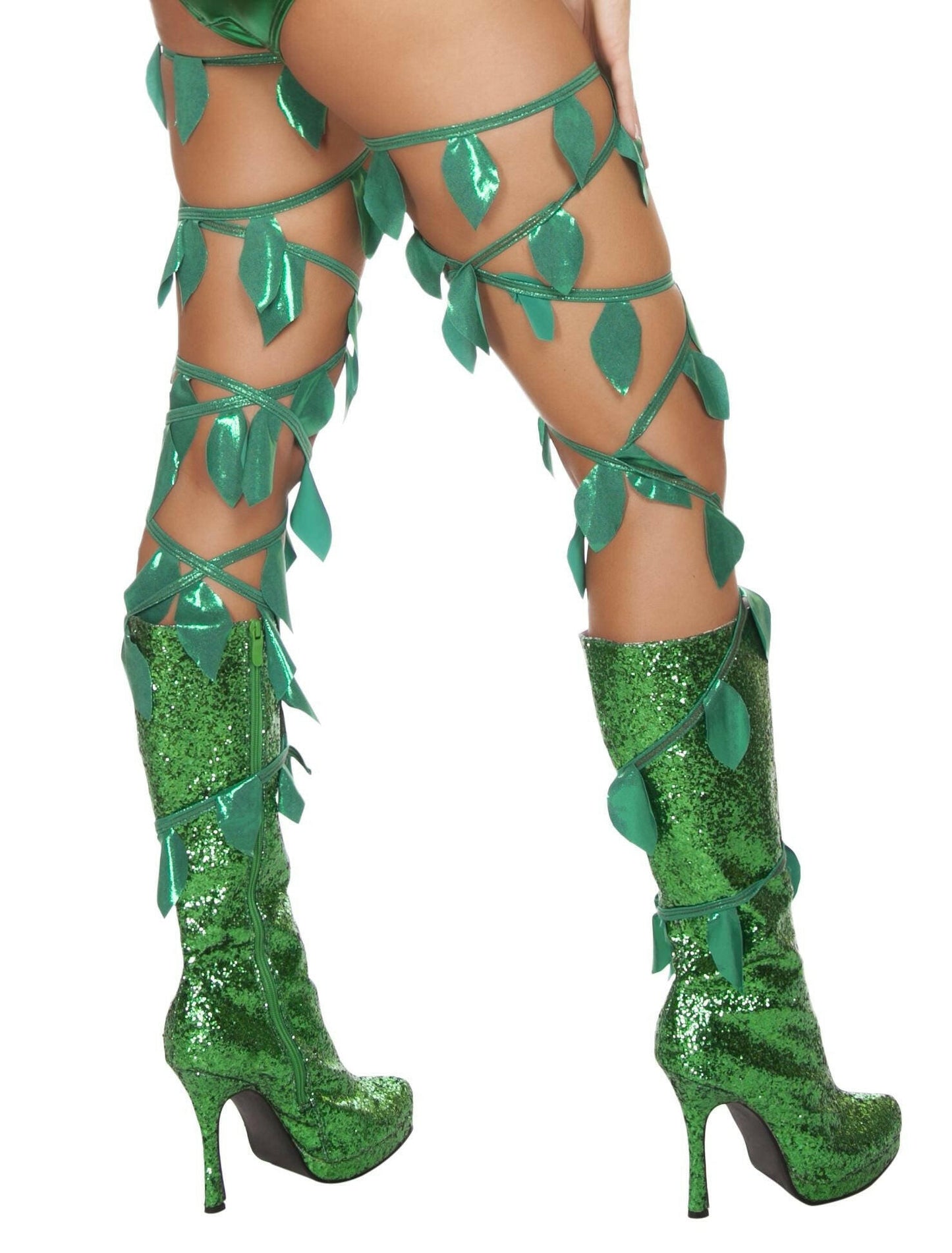 Roma Green Leaf Thigh Wraps - Costume Accessory.