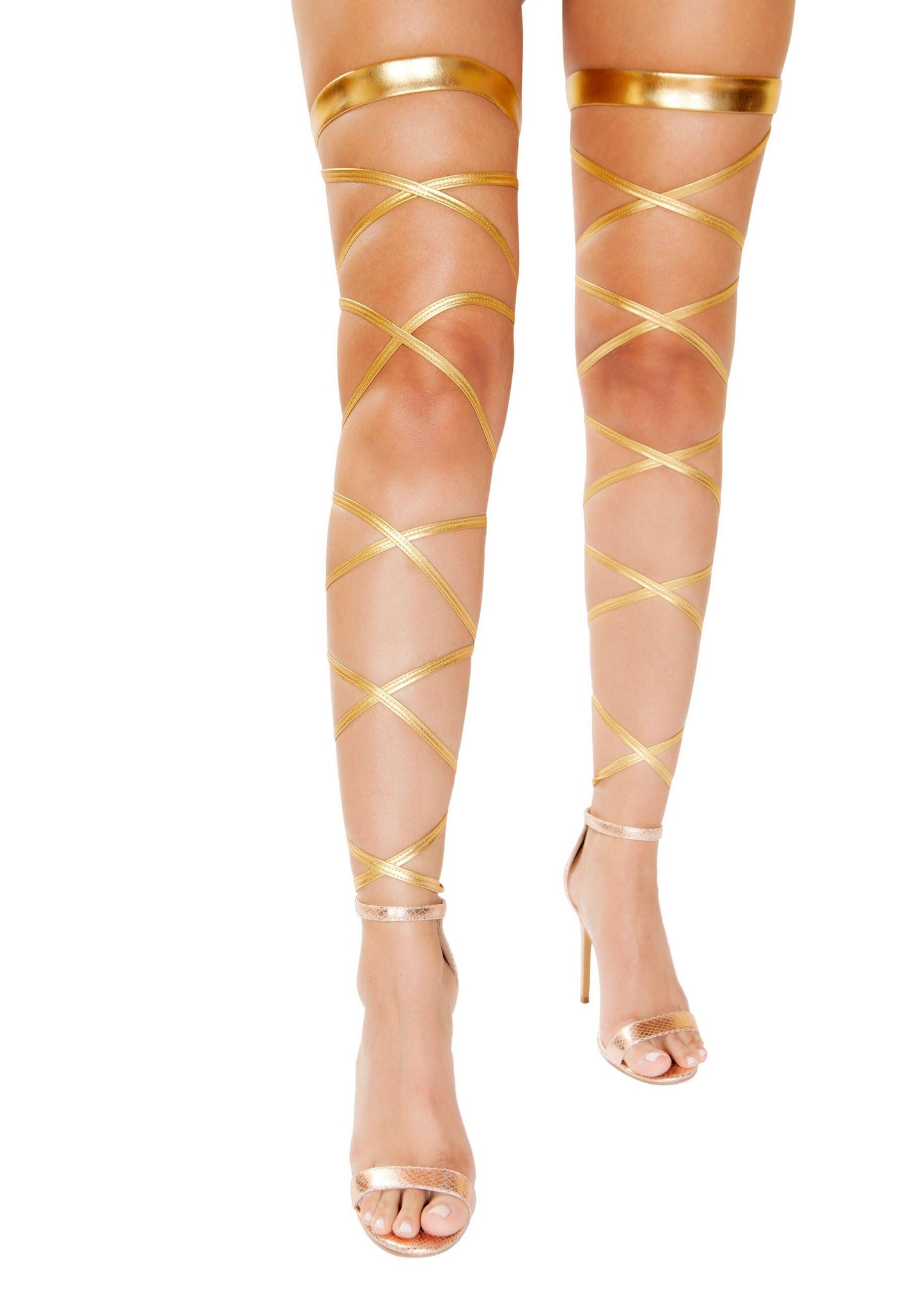 Roma Pair of Metallic Leg Wraps - Costume Accessory.